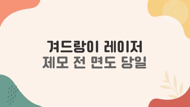 겨드랑이 레이저 제모 전 면도 당일