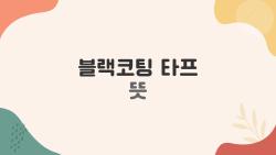 블랙코팅 타프 뜻, 땀 뻘뻘 흘리던 내가 시원해진 충격 경험