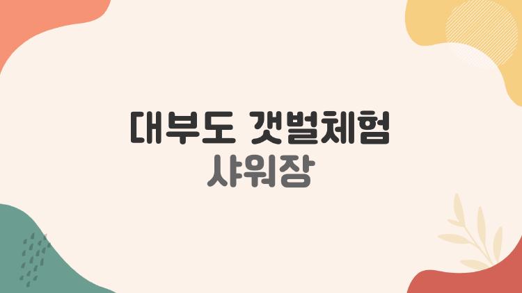 대부도 갯벌체험 샤워장