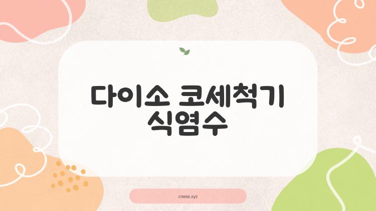 다이소 코세척기 식염수, 2000원에 비염 끝장내는 법