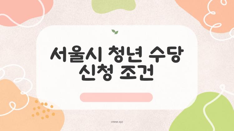 서울시 청년 수당 신청 조건, 300만 원 챙기는 비밀 공개
