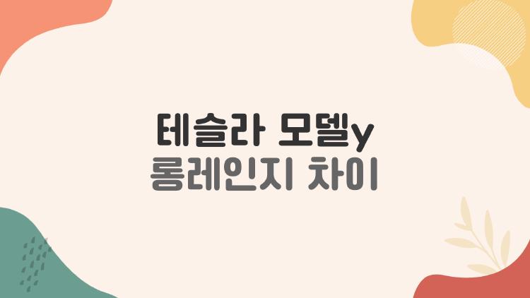 테슬라 모델y 롱레인지 차이